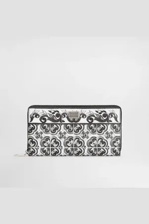 Dolce & Gabbana Geldbörse aus Leder mit Majolika-Print