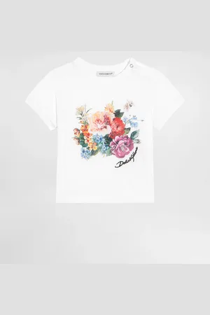Dolce & Gabbana Kurzärmeliges T-Shirt aus Jersey mit Blumenprint