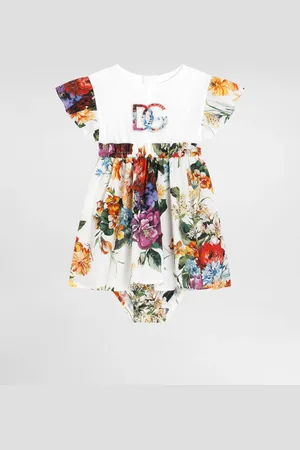 Dolce & Gabbana Kleid aus Jersey und Popeline mit DG-Logo