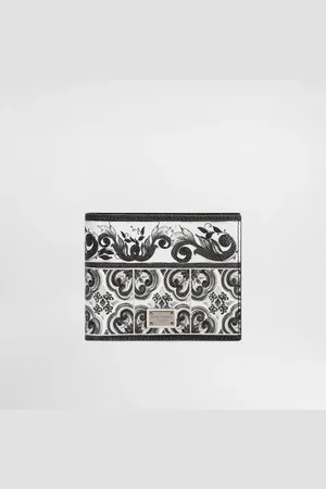 Dolce & Gabbana Geldbörse aus Leder mit Majolika-Print