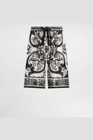 Dolce & Gabbana Hose aus Seidentwill mit Majolika-Print