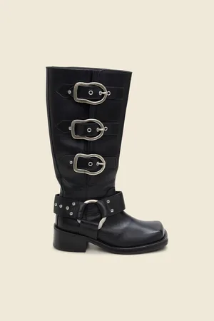 Dorothee Schumacher Hoher Bikerboot mit Signature-Schließen
