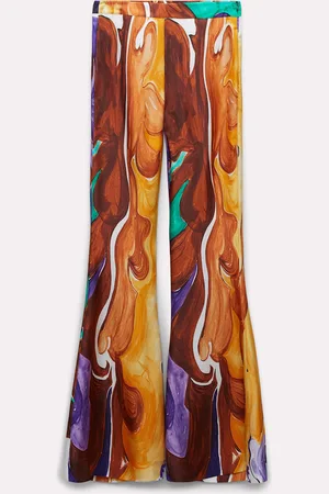 Dorothee Schumacher Bootcut Hose aus Seidentwill mit Signature-Print