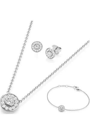 Giorgio Martello Kette 3-teiliges Zirkonia Schmuckset, 925 Schmuck-Set 1 ct Damen (128.99 € / 1 ct)