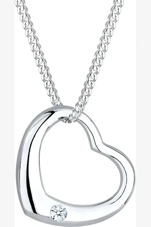 Elli DIAMONDS Herz Liebe Diamant (0.03 ct.) 925 Silber Ketten 1 ct Damen (81.99 € / 1 ct)