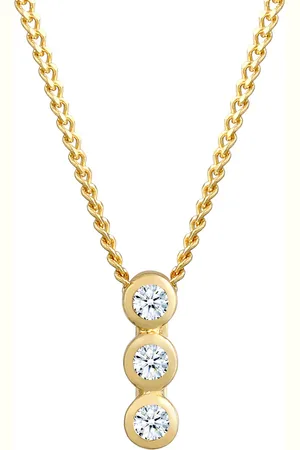 Elli DIAMONDS Kreis Geo Trio Diamant (0.045 ct.) 585 Gelbgold Ketten 1 ct Damen (280.49 € / 1 ct)