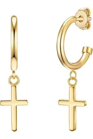 Eastside Creolen Kreuz Edelstahl in Gelbgold 1 ct Damen (38.99 € / 1 ct)