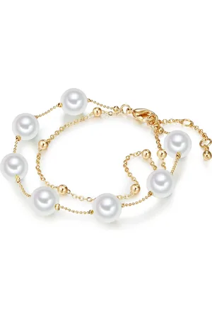 Lulu & Jane Armband Messing Muschelkernperle in Gelbgold Armbänder & Armreife 1 ct Damen (39.99 € / 1 ct)