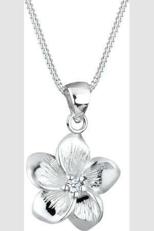 Elli DIAMONDS Frangipani Blüte Diamant (0.03 ct) 925 Silber Ketten 1 ct Damen (109.99 € / 1 ct)