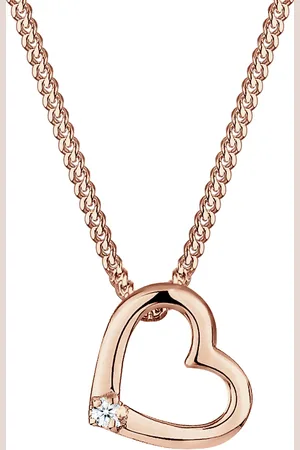 Elli DIAMONDS Herz Liebe Diamant (0.015 ct.) 925 Silber Ketten 1 ct Damen (179.99 € / 1 ct)