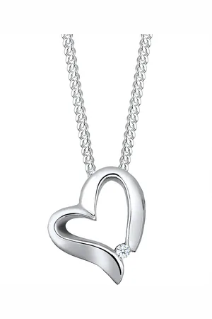 Elli DIAMONDS Herz Romantisch Diamant (0.015 ct.) 925 Silber Ketten 1 ct Damen (63.99 € / 1 ct)