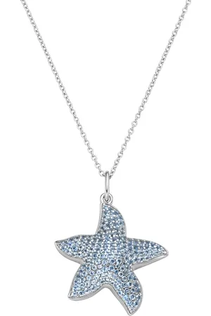 Giorgio Martello Kette mit Anhänger Seestern, hellblaue synth. Spinelle, Silber 925 Ketten 1 ct Damen (148.99 € / 1 ct)