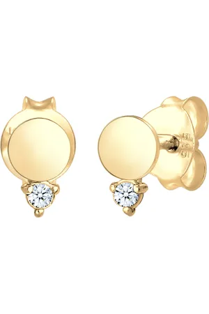 Elli DIAMONDS Ohrstecker Kreis Diamant (0.03 ct.) 585er Gelbgold Ohrringe 1 ct Damen (229.99 € / 1 ct)