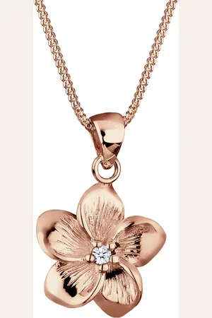 Elli DIAMONDS Frangipani Blüte Diamant (0.03 ct) 925 Silber Ketten 1 ct Damen (119.99 € / 1 ct)