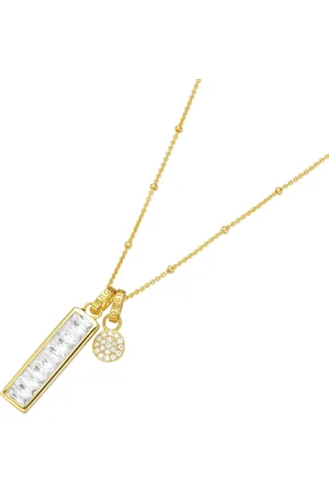 Giorgio Martello Kette mit Anhänger 2-teilig, Zirkonia weiß, vergoldet, Silber 925 Ketten 1 ct Damen (128.99 € / 1 ct)
