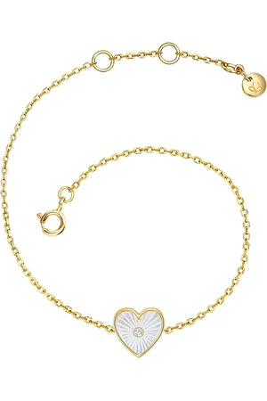 Glanzstücke Armband Herz Sterling Silber Zirkonia Perlmutt in Gelbgold Armbänder & Armreife 1 ct Damen (37.99 € / 1 ct)