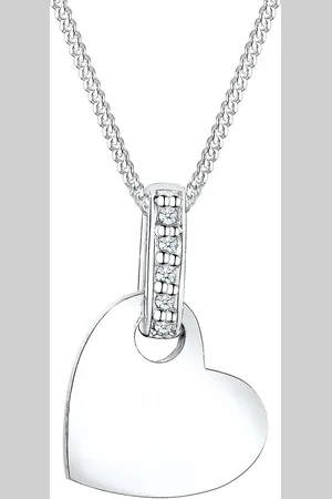 Elli DIAMONDS Herz Liebe Diamant (0.025 ct.) 925 Silber Ketten 1 ct Damen (129.99 € / 1 ct)