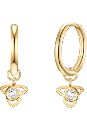 Eastside Creolen Lotusblüte Edelstahl Preciosa in Gelbgold 1 ct Damen (29.99 € / 1 ct)