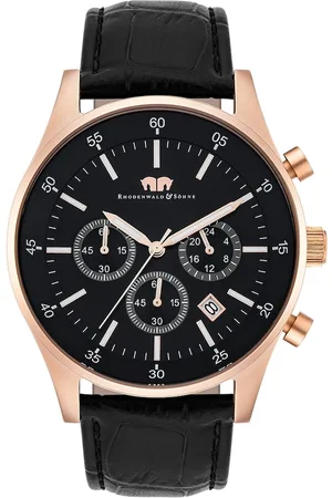 Rhodenwald & Söhne Chronograph Goodwill in Roségold Echtleder in Schwarz Herrenuhren 1 ct Herren (148.99 € / 1 ct)