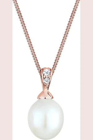 Elli DIAMONDS Süßwasserzuchtperle Diamant (0.04 ct.) 925 Silber Ketten 1 ct Damen (179.99 € / 1 ct)
