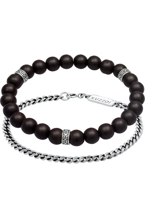 Kuzzoi Herren 2er Set Onyx Stein Panzerkette 925 Silber Herrenschmuck 1 ct (93.49 € / 1 ct)