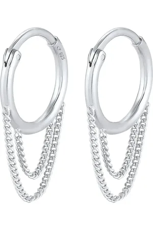 Elli Ohrhänger Creole Panzer Ketten Glieder 925 Silber Creolen 1 ct Damen (59.99 € / 1 ct)