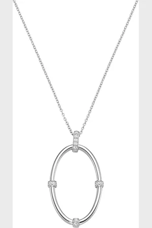 Giorgio Martello Kette mit Anhänger, weiße Zirkonia Steine, 925 Ketten 1 ct Damen (98.99 € / 1 ct)