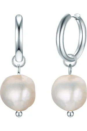Eastside Creolen Edelstahl Süßwasser-Zuchtperle in Silber 1 ct Damen (34.99 € / 1 ct)