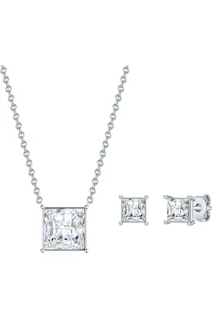 Lulu & Jane Schmuckset Messing verziert mit Kristallen von Swarovski® in Silber Ketten 1 ct Damen (39.99 € / 1 ct)