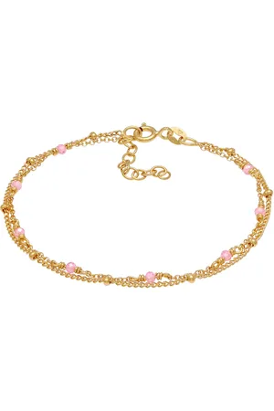 Elli Kugel Kettchen Rosa Quarz Perlen Layer 925 Silber Armbänder & Armreife 1 ct Damen (47.99 € / 1 ct)