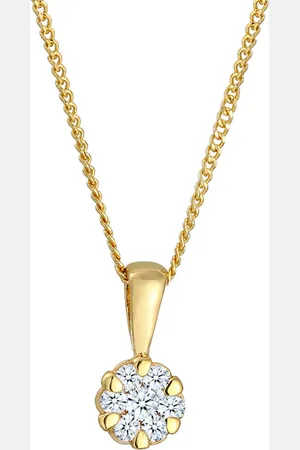 Elli DIAMONDS Blume Brilliant Diamant (0.12 ct.) 585 Gelbgold Ketten 1 ct Damen (424.99 € / 1 ct)