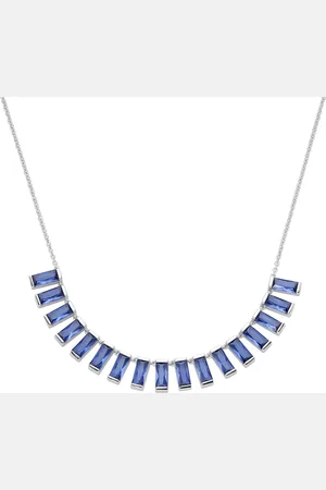 Giorgio Martello Collier Mittelteil blaue Kristallsteine, Silber 925 Ketten 1 ct Damen (211.64 € / 1 ct)