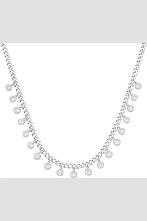 Giorgio Martello Collier Panzerkette mit Zirkonia, 925 Ketten 1 ct Damen (238.99 € / 1 ct)