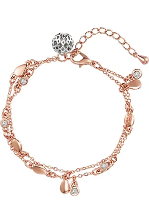 Lulu & Jane Armband Metall-Legierung verziert mit Kristallen von Swarovski® Perle (synth.) in Roségold/Silber Armbänder & Armreife 1 ct Damen (48.99 € / 1 ct)