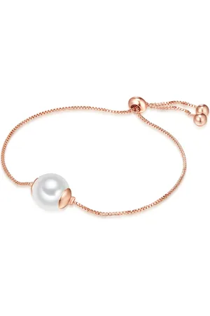Lulu & Jane Perlen-Armband Messing Muschelkernperle in Roségold Armbänder & Armreife 1 ct Damen (34.99 € / 1 ct)