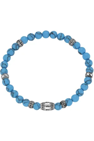 Giorgio Martello Armband schwarzer Achat, Tigerauge oder synth. Türkis, Silber 925 Armbänder & Armreife 1 ct Herren (88.99 € / 1 ct)