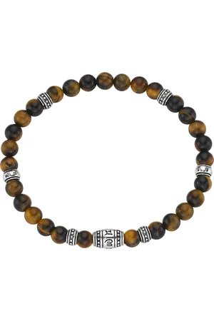 Giorgio Martello Armband schwarzer Achat, Tigerauge oder synth. Türkis, Silber 925 Armbänder & Armreife 1 ct Herren (88.99 € / 1 ct)
