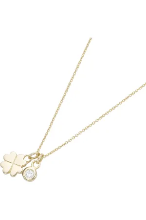 Luigi Merano Kette 2 Anhänger, Kleeblatt und Zirkonia, 375 Ketten 1 ct Damen (328.99 € / 1 ct)