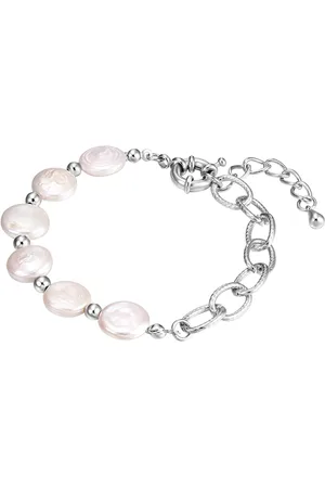 Lulu & Jane Perlen-Armband Metall-Legierung Süßwasser-Zuchtperle in Silber Armbänder & Armreife 1 ct Damen (24.99 € / 1 ct)