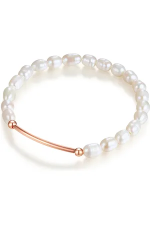 Lulu & Jane Perlen-Armband Messing Süßwasser-Zuchtperle in Roségold Armbänder & Armreife 1 ct Damen (17.99 € / 1 ct)