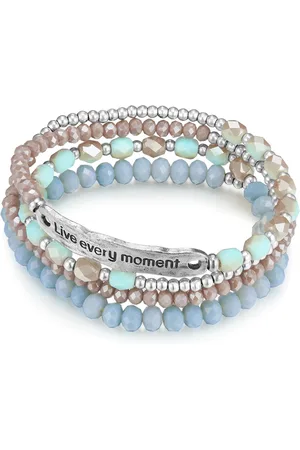 Lulu & Jane Armband Live every moment Messing Crystal in Silber Armbänder & Armreife 1 ct Damen (36.99 € / 1 ct)