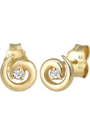 Elli DIAMONDS Stecker Spirale Diamanten (0.03 ct) 585er Gelbgold Ohrringe 1 ct Damen (249.99 € / 1 ct)