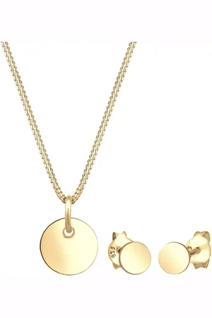 Elli Basic Set Kreis Halskette Ohrstecker 925 Silber Schmuck-Set 1 ct Damen (59.99 € / 1 ct)