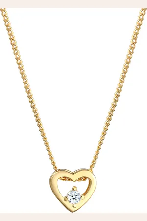 Elli DIAMONDS Herz Liebe Diamant (0.03 ct.) 585 Gelbgold Ketten 1 ct Damen (329.99 € / 1 ct)