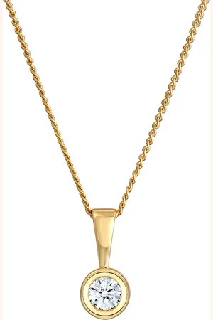 Elli DIAMONDS Solitär Rund Kreis Diamant (0.11 ct.) 585 Gelbgold Ketten Damen (439.99 € / 1 ct)