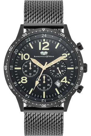 Rhodenwald & Söhne Chronograph Flight Captain in Schwarz Edelstahl in Schwarz Herrenuhren 1 ct Herren (253.29 € / 1 ct)
