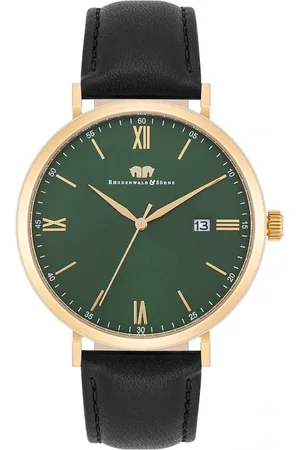 Rhodenwald & Söhne Quarzuhr Adelsmann Gelbgold Echtleder in Schwarz Herrenuhren 1 ct Herren (168.29 € / 1 ct)