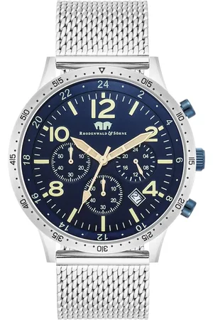 Rhodenwald & Söhne Chronograph Flight Captain in Silber Edelstahl in Silber Herrenuhren 1 ct Herren (253.29 € / 1 ct)