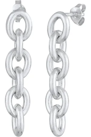 Elli Glieder Ketten Ohrhänger 925 Silber rhodiniert Creolen 1 ct Damen (59.99 € / 1 ct)