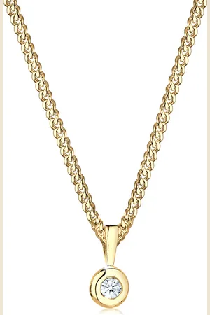 Elli DIAMONDS Kreis Solitär Rund Diamant (0.03 ct.) 925 Silber Ketten 1 ct Damen (109.99 € / 1 ct)